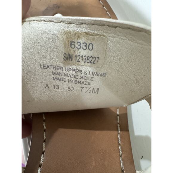 Tory Burch Womens White Leather Thong Wedge Sandals Size Unknown - Picture 5 of 6